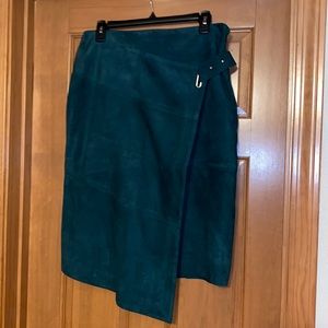 Antonio Melani Green Suede Asymmetrical Skirt